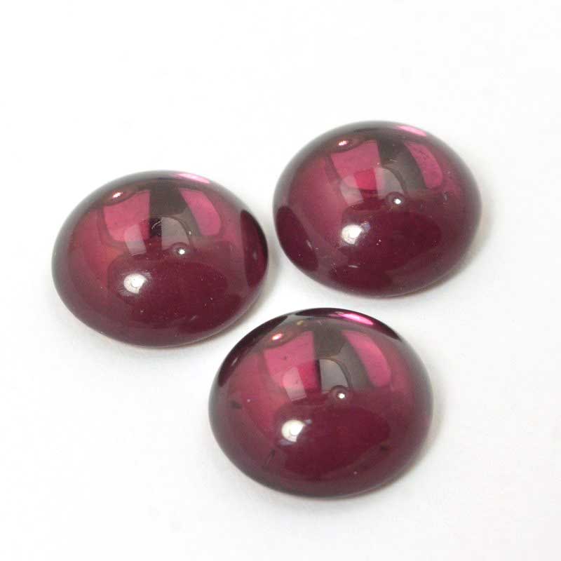 Glass Cabochon - 12mm - Round - Red Amethyst Reflex