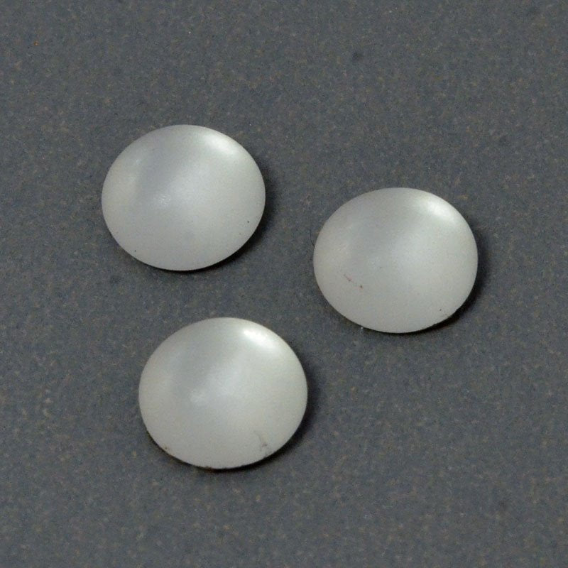 Glass Cabochon - 6mm - Round - Matte Crystal