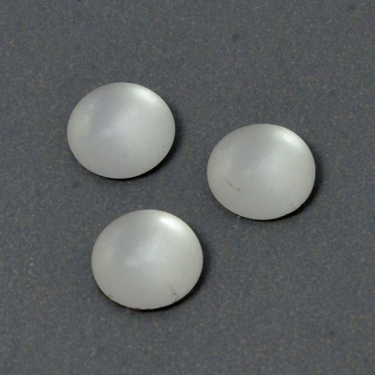 Glass Cabochon - 6mm - Round - Matte Crystal
