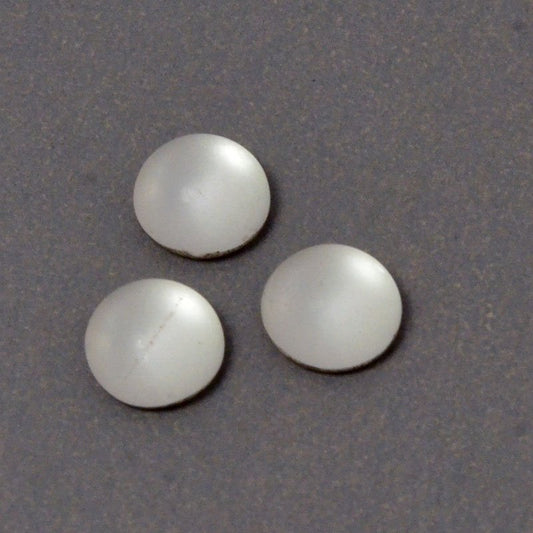 Glass Cabochon - 5mm Round - Matte Crystal (5)