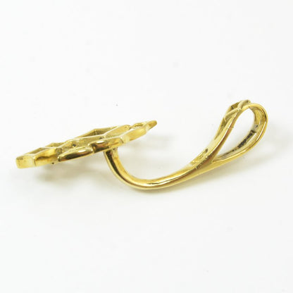 Bail -  Diamond Squares for 14mm Hole Donut - Bright Brass