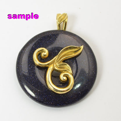 Bail -  Leafy Vine for Donut Pendant - Bright Brass