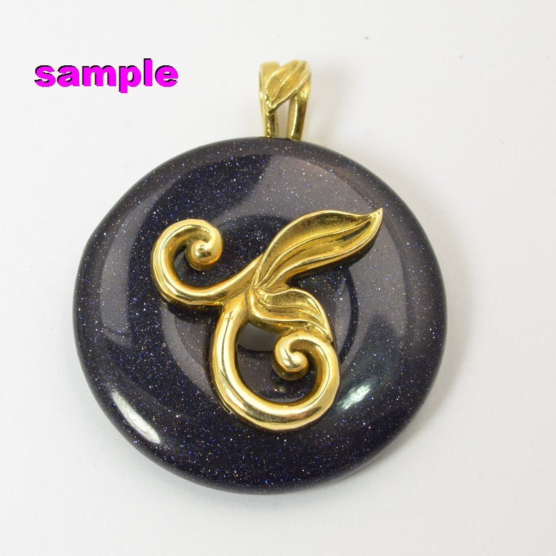 Bail -  Leafy Vine for Donut Pendant - Bright Brass