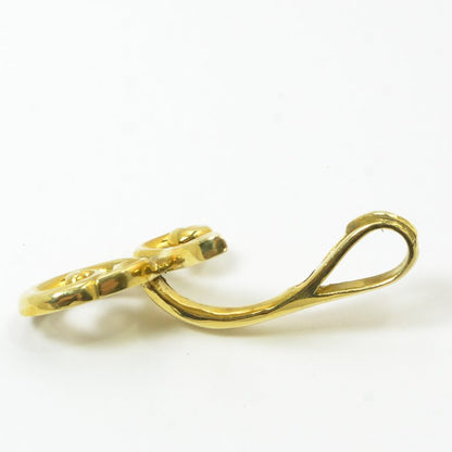 Bail -  Leafy Vine for Donut Pendant - Bright Brass