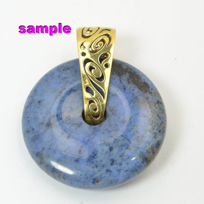 Bail -  Swirly Cutout for 40mm Donut - Bright Brass