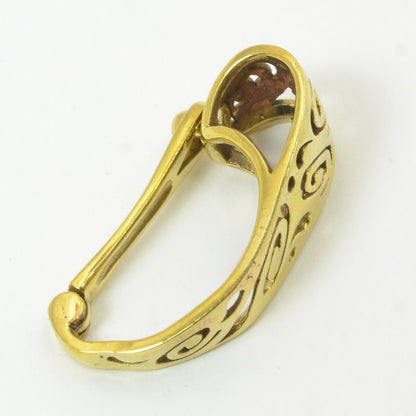 Bail -  Swirly Cutout for 40mm Donut - Bright Brass