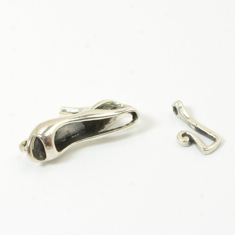 Hook and Eye Clasp -  High Heel - Sterling