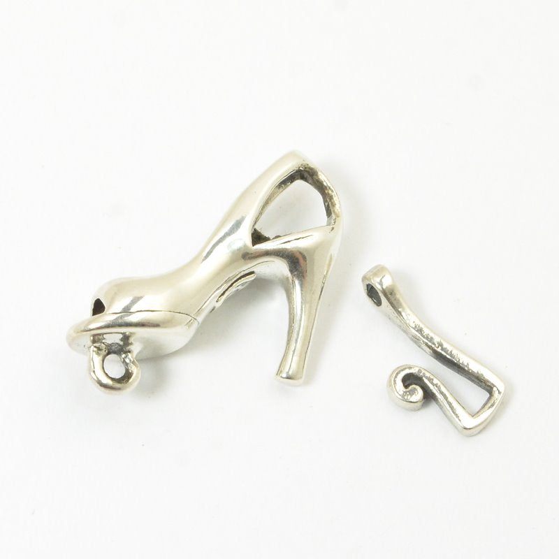Hook and Eye Clasp -  High Heel - Sterling