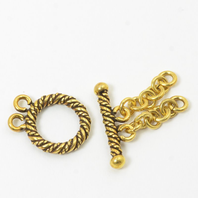 Toggle Clasp - 2-Strand Twisted Rope - Vermeil