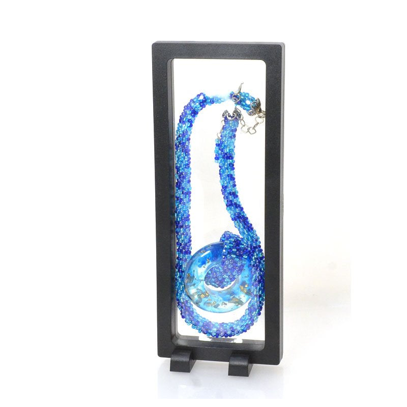 Display Stands - 3.5x9in Floating Display Box Frame - Black