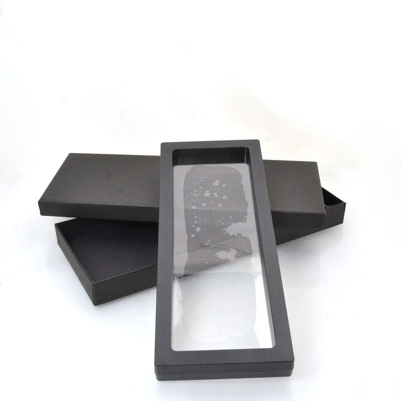 Display Stands - 3.5x9in Floating Display Box Frame - Black