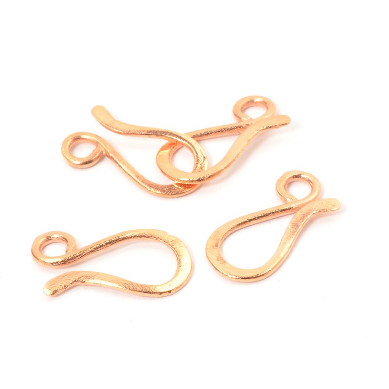 Hook Clasp Plain Hook - 22mm - Bright Copper (5)