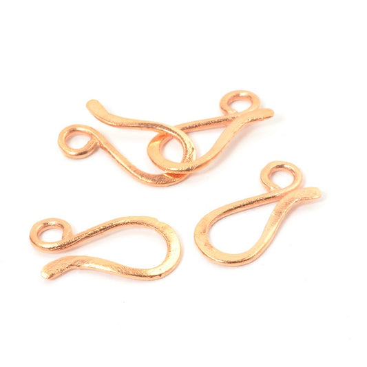 Hook Clasp Plain Hook - 22mm - Bright Copper (5)