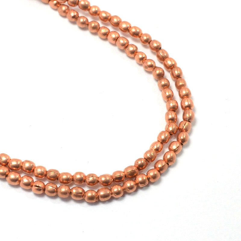 Metal Beads - 2mm Round - Bright Copper (strand)