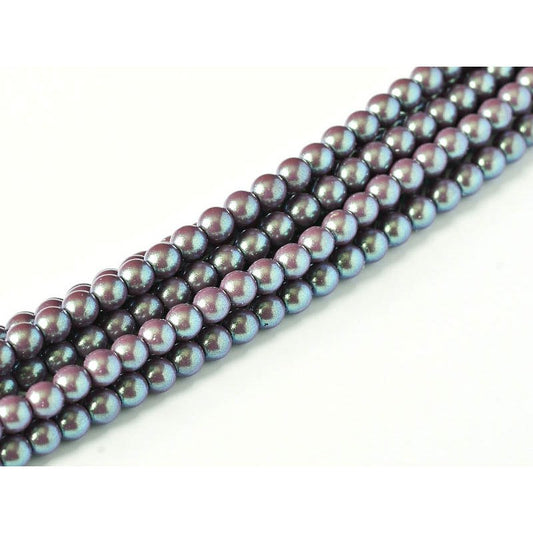 Glass Pearls - 4mm - Round - Plum (Strand 120)