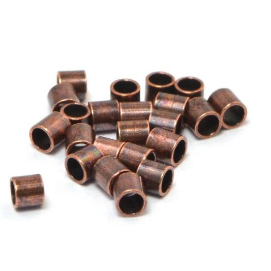 Crimp Tubes - Seamless - 2mm  - Antiqued Copper (72)
