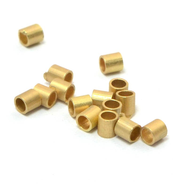 Crimp Tubes - Seamless - 2mm  - Satin Hamilton Gold (72)