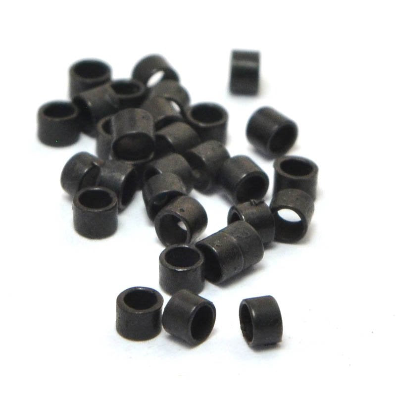 Crimp Tubes - Seamless - 1.5mm  - Matte Black (72)