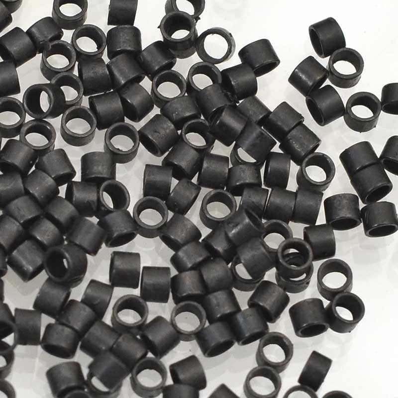 Crimp Tubes - Seamless - 1.5mm  - Matte Black (72)