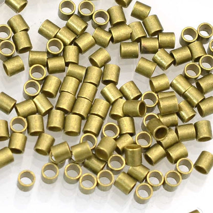 Crimp Tubes - Seamless - 2mm - Antiqued Brass (72)