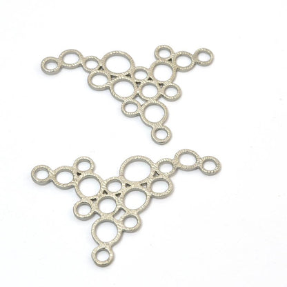 Connector Link - 46mm Whimsical Bubbles - Satin Rhodium