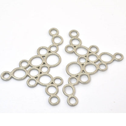 Connector Link - 46mm Whimsical Bubbles - Satin Rhodium