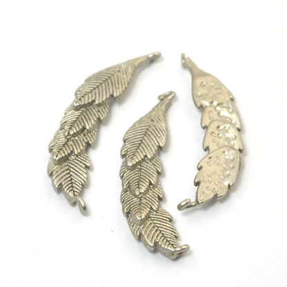 Link -  Curved Overlapping Leaves - Satin Rhodium