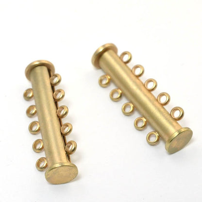 Magnetic Clasp - 5-Strand Slide Tube - Satin Hamilton Gold