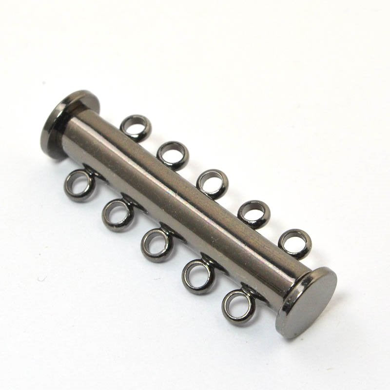 Magnetic Clasp Slide Tube - 5-Strand - Gunmetal