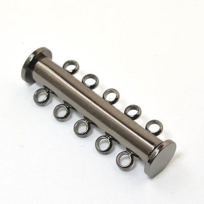 Magnetic Clasp Slide Tube - 5-Strand - Gunmetal