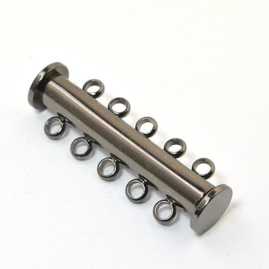 Magnetic Clasp Slide Tube - 5-Strand - Gunmetal