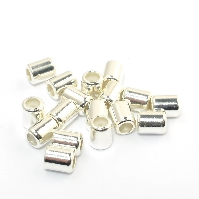 Silicone Filled Slider Smart Bead - 5mm Tube - Bright Silver