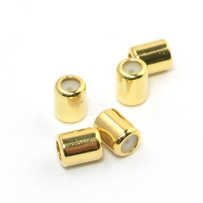Silicone Filled Slider Smart Bead - 5mm Tube - Bright Gold Plated