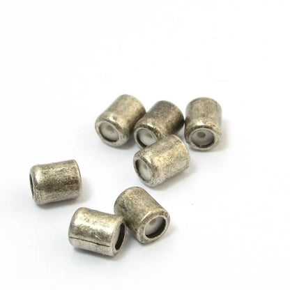 Silicone Filled Slider Smart Bead - 5mm Tube - Antiqued Silver