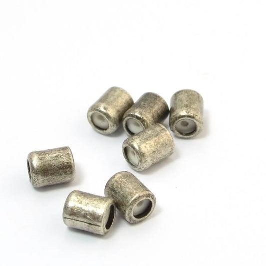 Silicone Filled Slider Smart Bead - 5mm Tube - Antiqued Silver