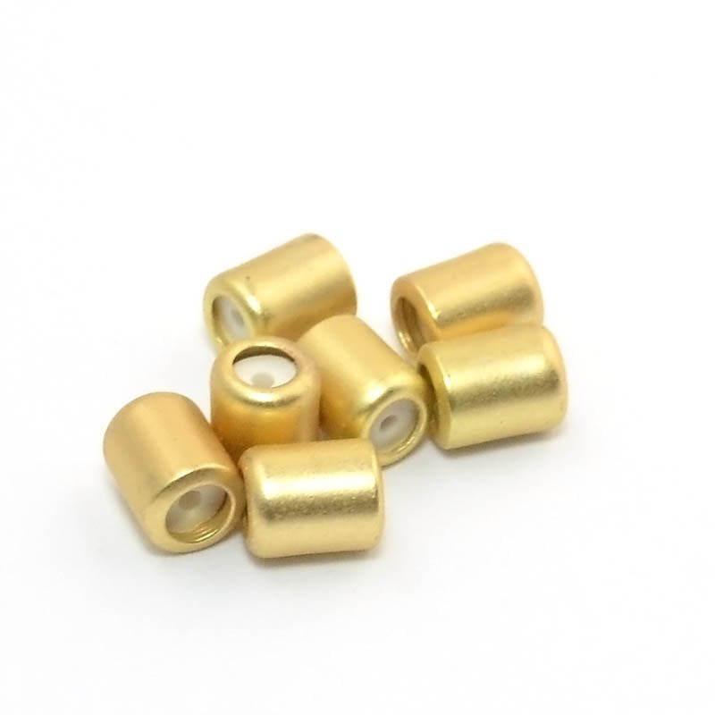 Silicone Filled Slider Smart Bead - 5mm Tube - Satin Hamilton Gold