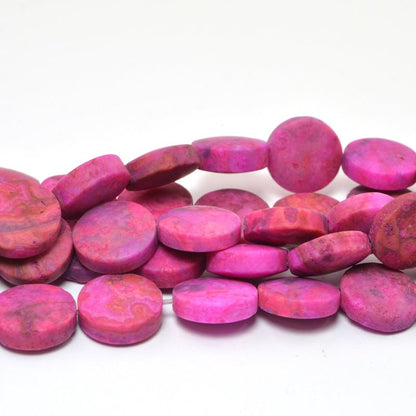 Mt Pink CrazyLace Agate   12mm Coin 8in