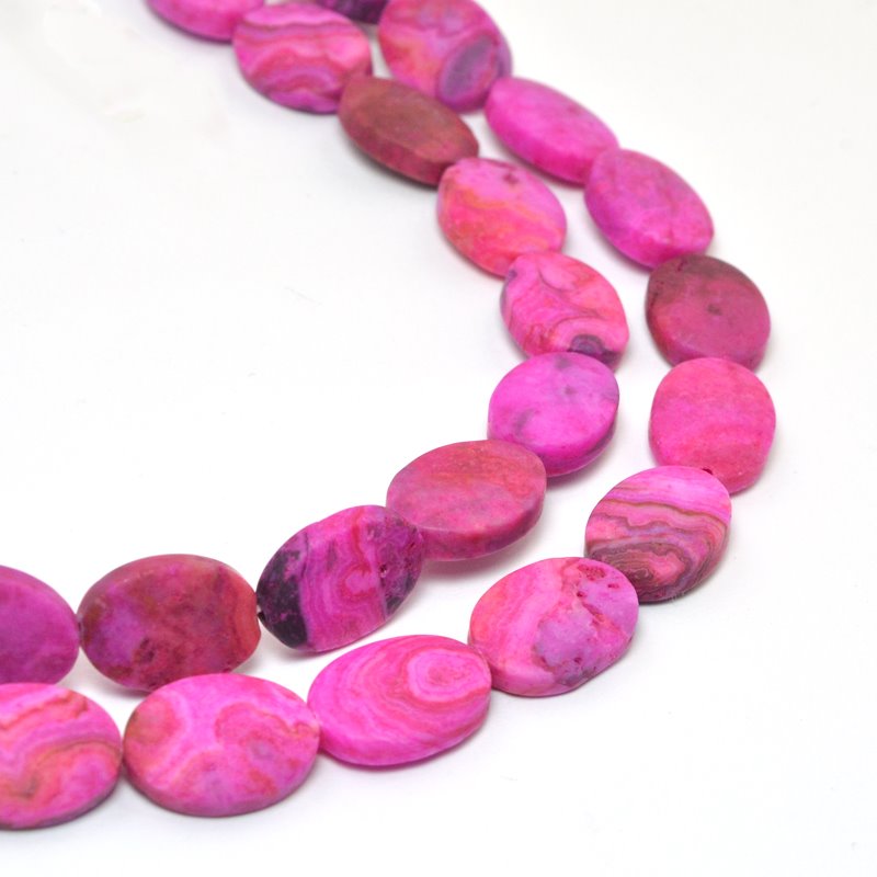 Mt Pink CrazyLace Agate   10x14 Oval 8in