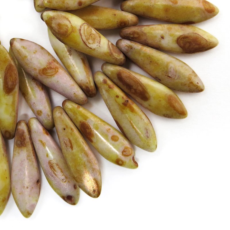 Fringe Beads Dagger Beads - 15mm - Autumn Leaf Mix (50)