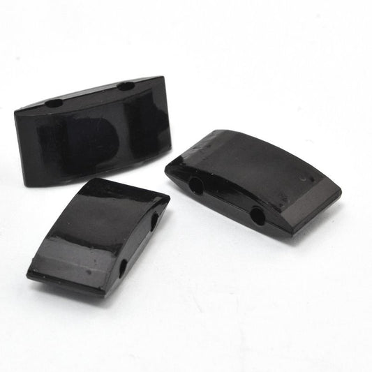 Acrylic Beads -  2 Hole Carrier - Black (500 grams)  <font color=#FF0000>Special