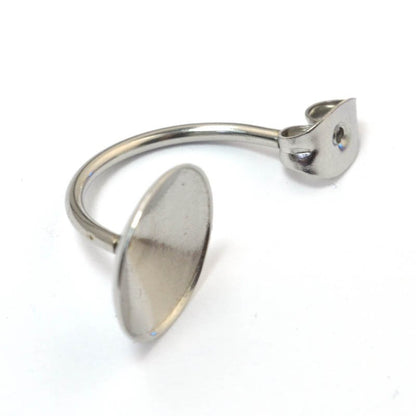Rivoli Setting - ss47 (11mm) Earring Clutch Back - Stainless Steel (Pair)