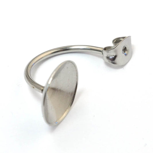 Rivoli Setting - ss47 (11mm) Earring Clutch Back - Stainless Steel (Pair)
