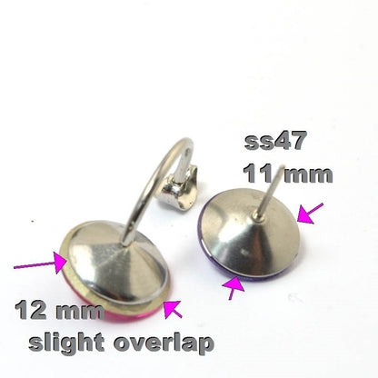 Rivoli Setting - ss47 (11mm) Earring Clutch Back - Stainless Steel (Pair)