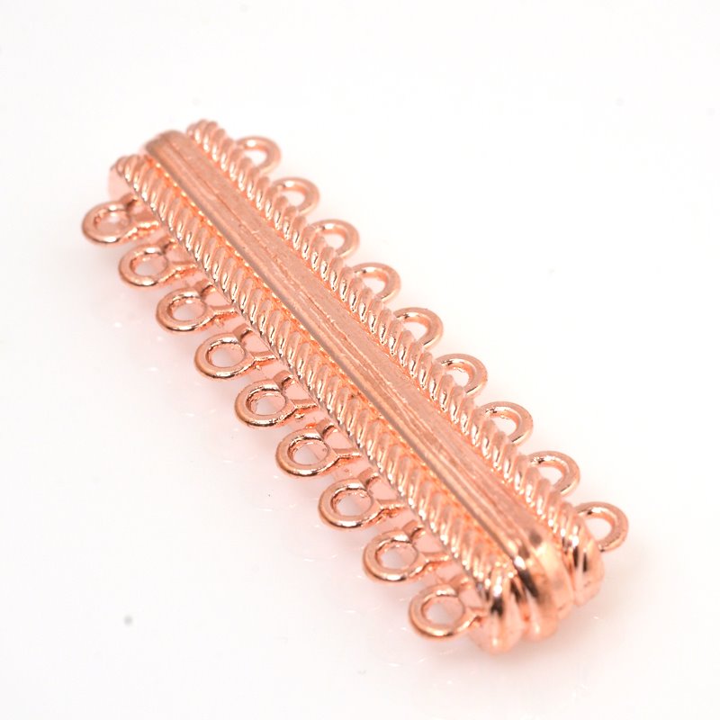 Magnetic Clasp - 9-Strand Rope Bar - Bright Copper