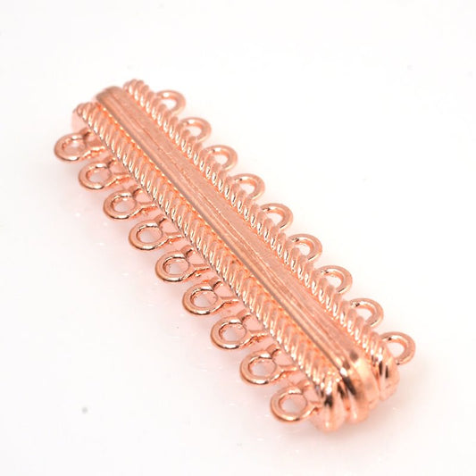Magnetic Clasp - 9-Strand Rope Bar - Bright Copper