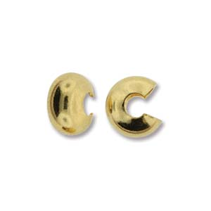 Crimp Bead Covers Smooth - 6mm - Gold Plated (24)