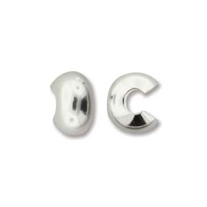 Crimp Bead Covers Smooth - 6mm - Bright Silver (24)