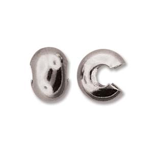 Crimp Bead Covers Smooth - 7mm - Bright Silver (24)