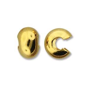 Crimp Bead Covers Smooth - 7mm - Gold Plated (24)