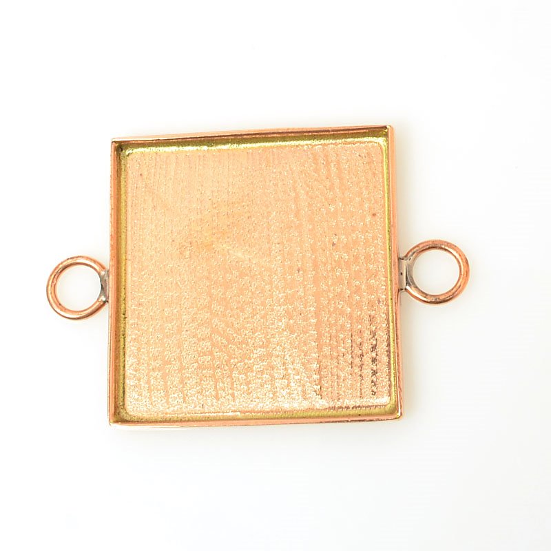 Resin Bezel Tray - 31mm Square Link - Bright Copper
